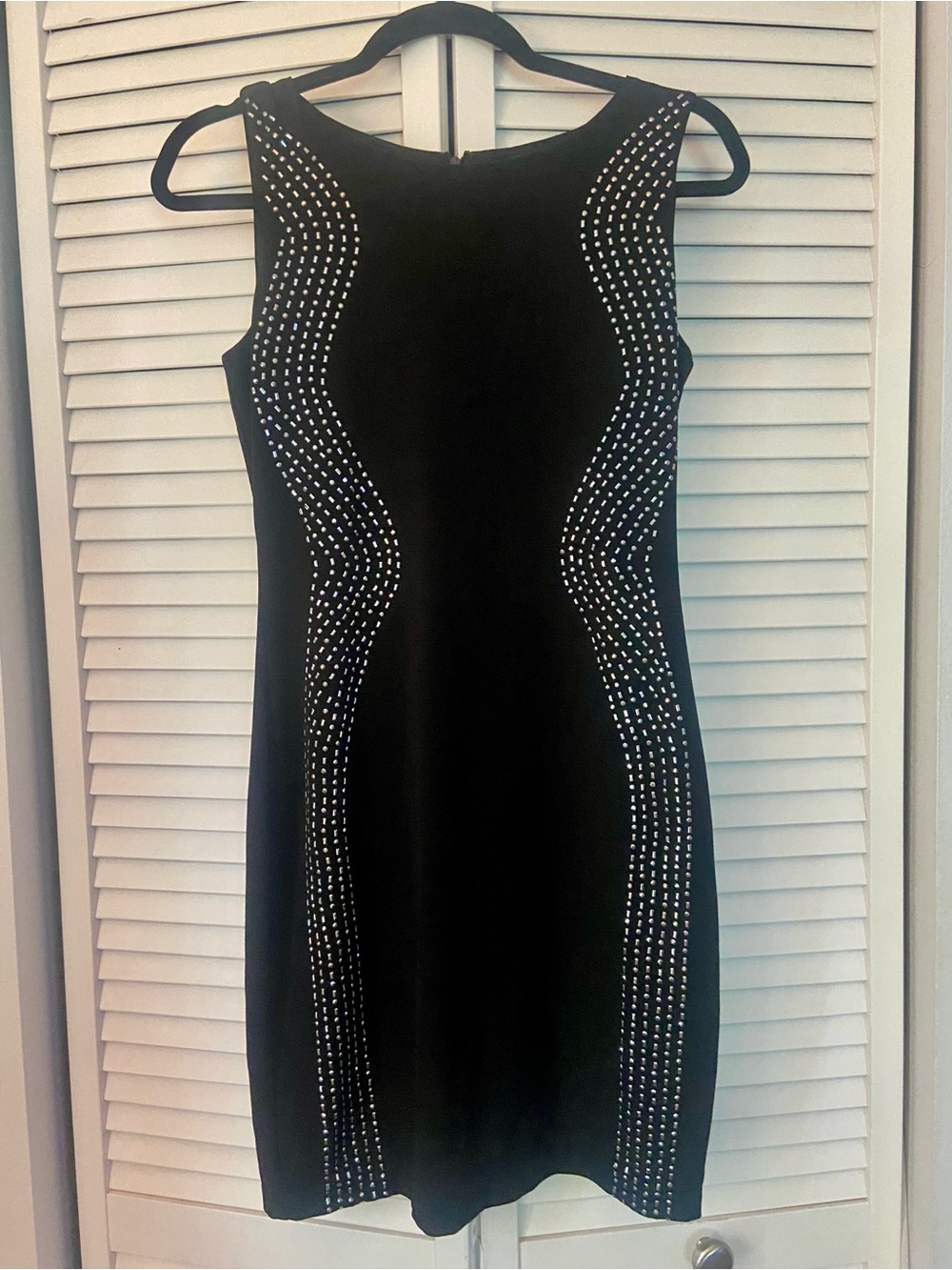 Calvin Klein Black Mini Dress with Silver Stud Detailing